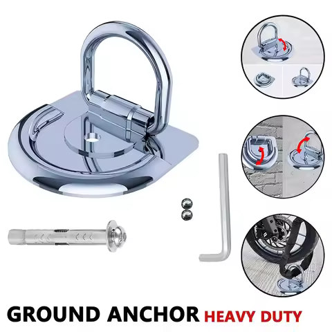 1kits oldable Steel Ring Motorcycle Security Anchor with Expansion Bolts for Garage Trailer Scooter 