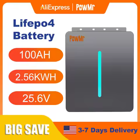 PowMr 100AH Lifepo4 Battery 24V Battery Packs Solar Lithium Battery 2.56KWH Rechargeable BMS Grade A