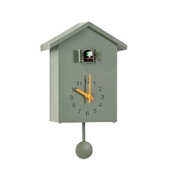 Bird House Clock, Accurate With Clock Pendulum Cuckoo Wall Clock, Creative House Shape Plastic Silen