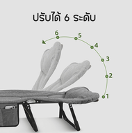 RAREITEM【ส่งจากไทย】 เตียงพับปรับระดับได้ เตียงพับท็อปเปอร์ เตียงปิกนิก พร้อมกระเป๋าเก็บของ