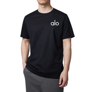 T-shirt Distro ALO Print Small Text Black Unisex