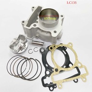 Motorcycle Engine Accessories For Yamaha Lc135 F135 Crypton135x 63.5Mm Bore Cylinder Kits Piston Ri