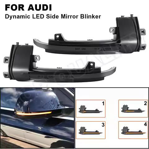 2PCS LED Side Mirror Blinker Light For Audi A3 8P A4 S4 RS4 B8 B8.5 A5 S5 RS5 Dynamic LED Turn Signa