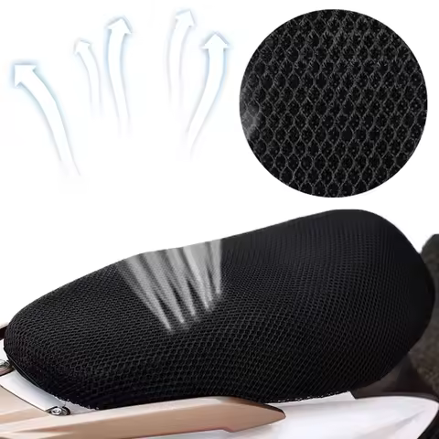 Breathable Motorcycle Seat Cover Net 3D Mesh Heat Insulation Seat Net Cushion Cover Black Motorcycle