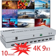 HD 4K 9x1 HDMI Multiviewer 2x1 4x1 6x1 8x1 Multi Screen Split Quad Screen Dual Display HDMI Multi-Viewer Seamless Switch with IR