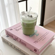 Mocorie - Asthermys Glass Tumbler Cup Coquette Tumbler Cup/ Ribbon Straw Tumbler/ Pink Ribbon Glass 