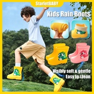 3-13yrs 3D Dinosaur Kids Rain Boots Boy Girl Non-Slip Rubber Waterproof Soft Outdoor Rainboots for T