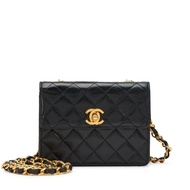Chanel Vintage Black Quilted Lambskin Extra Mini Flap Bag Gold Hardware, 1989-1991