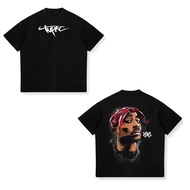 Men's T-Shirt Cotton Print 2pac Rapper Star Tupac Streetwear Shirt Short Sleeves Casual Children's