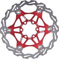 160mm Disc Brake Rotor Floating Road Mountain Bike ycle Rear Rotors Brake Pad Red Black 6 (Red), Red