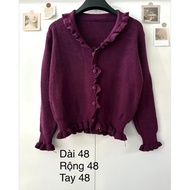 Pastel purple 2-hand wool coat, synthetic wool cardigan
