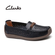 Clarks องเท้าลำลองผู้หญิง SHEER65 BLOCK รองเท้าส้นแบนหนังนิ่มใส่สบายสำหรับผู้หญิง 2615969533