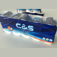 C&S 3-Ply Toilet Paper (1 Pack x 10 Rolls) | Natural Premium Virgin Wood Pulp Tissue Tisu C&S