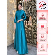 Middle-aged ao dai, high quality plain valentino ruby silk ao dai size S - 4XL