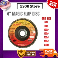 【READY STOCK】MAGIC FLAP DISC 4 INCH GRINDER FLAP DISC SANDING GRINDER DISC FOR METAL WOOD STEEL MATA