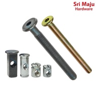 MAJU JCBC JCBB Furniture Connector Fixing Screw Bolt Hex Insert Wood Barrel Nut Chair Bed Fastener