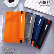AMBER Agenda Book, with Pen Insert Hard Cover Strap Notebook, High Appearance Daily Weekly Planner P