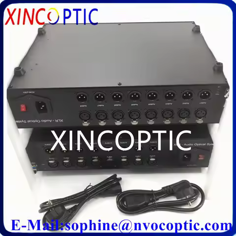 19In 2U Rack Mount 8Ch Broadcast Balanced XLR Audio Over Single Mode Simplex LC 20KM Fiber Optic Con
