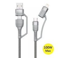 DUDAO - 升級版 4合1 USB / Type-C轉Lightning / Type-C 1米100W PD 多功能快充數據線