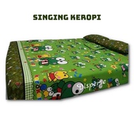 Homemade Bed Sheets with Children's Keropi Motif Measuring 120x200x20, 160x00x20, 180x200x20