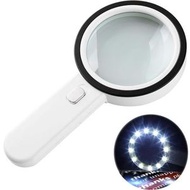 帶有 13 個 LED 燈 30 倍的放大鏡，大型掌上型照明放大鏡，適用於黃斑部病變、焊接、檢查、硬幣、珠寶、古董珠寶郵票愛好收集、探索