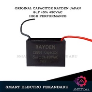 ORIGINAL 8uF 450VAC RAYDEN JAPAN CBB61 – WATER PUMP CAPACITOR 450V 8 UF 450VOLT 450 VOLT 450V.AC 450
