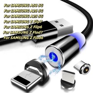 3 IN 360 Rotation Magnetic Phone Charger Cable with LED Light for Micro USB Type C Cable for  SAMSUN