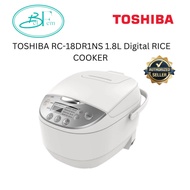 TOSHIBA HONEYPOT 1.8L DIGITAL RICE COOKER - UNIQUE T4.0MM COPPER FORGED POT- (RC-18DR1NS)