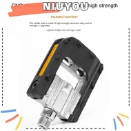NIUYOU 1 pair Bike Pedal, Reflective Aluminium Alloy Cycling Pedals, Portable Wide Tread Foldable Anti Slip Bicycle Accessories Bicycle