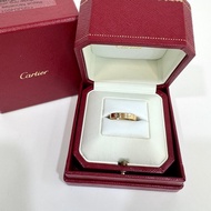 Cartier玫瑰金AU750 C de系列0.03克拉鑽戒指B4086400