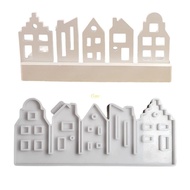 flgo Practical Silicone House Insert Molds For Christmas Silicone House Mold Set For DIY Crafting An