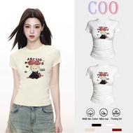 (24H SHIP)Women's stretch t-shirt - Cartoon print - Slim fit - Soft, breathable - Fashion - High qua