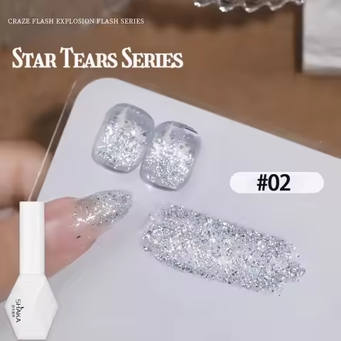 WS 10ML 8-Color Silver Pink Purple Reflective Glitter Gel Polish Ultra Shine Soak Off UV Gel Manicur