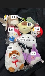 公仔鎖匙扣 Hello Kitty 海賊王喬巴 柴犬 kuromi  玉桂狗