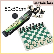 50x50cm Outdoor Travel Chess Roll-Up Chess Mat Set Tournament Size Chess Board International Chess