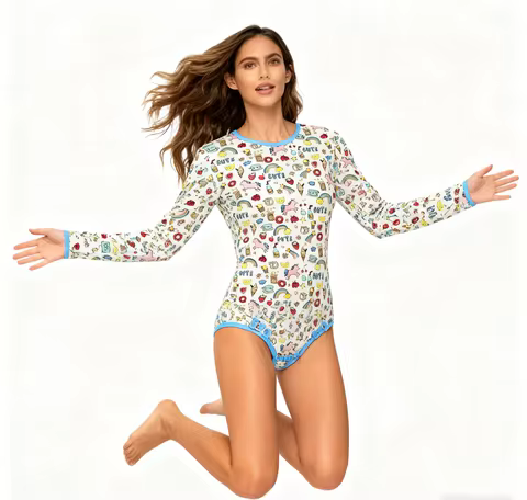 Rainbow bodysuit with sleeve/adult long sleeve bodysuit romper /adult bodysuit/abdl clothes/adult on