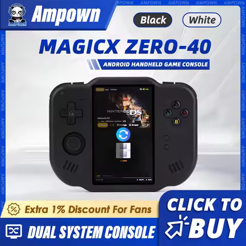 AMPOWN ZERO 40 Video Game Console 4'' IPS Multi-touch Screen Android System A133P Support Wifi Bluet