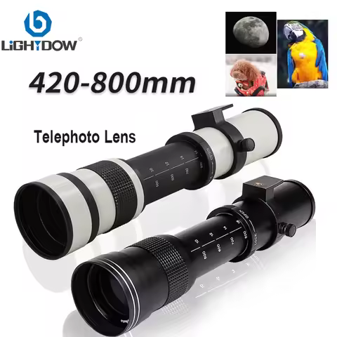 Lightdow Telephoto Lens 420-800mm f 8.3 Manual Zoom Lenses for Canon EOS R1 Nikon D850 D7500 D3400 D
