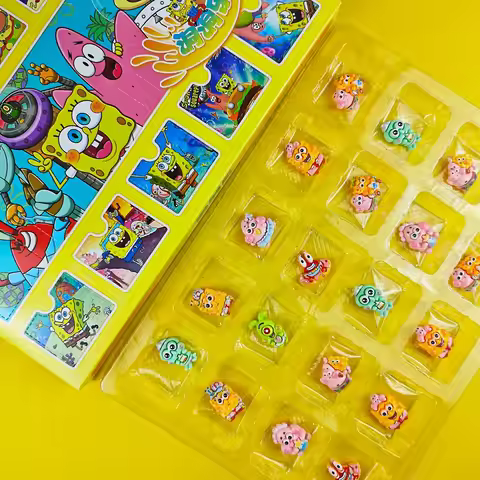 Cute Cartoon SpongeBob Resin Figures Hole-Poking Lottery Gift Blind Box