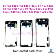 For SAMSUNG Galaxy S10 S20 Ultra 5G S8 S9 S10+ Plus S6 S7 Edge S10e Transparent Back Glass Battery Cover Rear Door Case Housing