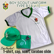 BOY SCOUT UNIFORM(4 IN 1 SET), T-shirt/Carabao Slide/Cap/Scarf