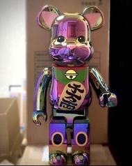 Bearbrick 招財貓 黑透明 電鍍 1000%