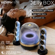 Koorfly 130W Bluetooth Speaker JELLY BOX 3-Way Stereo Surround Sound Transparent Glass Dome 22 RGB L