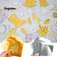 TOPABCS Engraving Drawing paper, 70 micron Thick Gold Foil Aluminum Foil Art Paper, making Handmade 