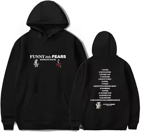 Damiano David Hoodie Funny Little Fears Album Merch Hoodie Sweatshirt Long Sleeve Casual