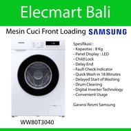 Mesin Cuci Front Loading 8 Kg Digital Inverter Samsung WW80T3040