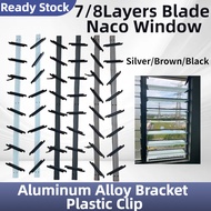 Blade Window Naco(1pair/2pcs) Black /Brown 7/8Layers Blade Metal Louvres Window Tingkap Nako Alumini