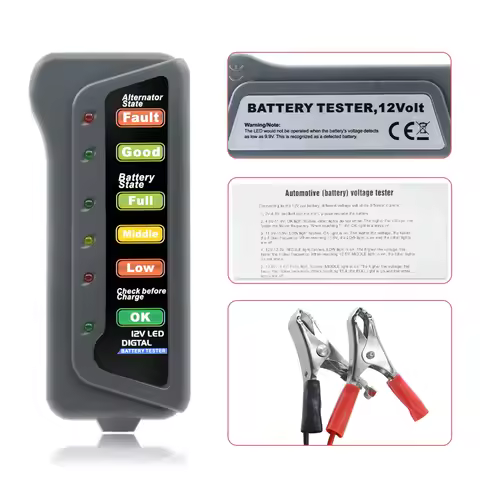 Battery Tester Digital Capacity Tester Checker For 12V Battery Power Supply Tester Measuring Instrum