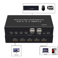 สวิตช์ HDMI KVM SWITCH 2พอร์ต 2x1 4K HDMI USB สวิตช์เลือก เข้า 2 ออก 1 พร้อมตัวควบคุมเดสก์ท็อป แชร์ม