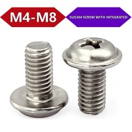 SUS304 Phillips Pan Head Screws with Washer M4-M8 for Fast Installation 【BY-XMB】